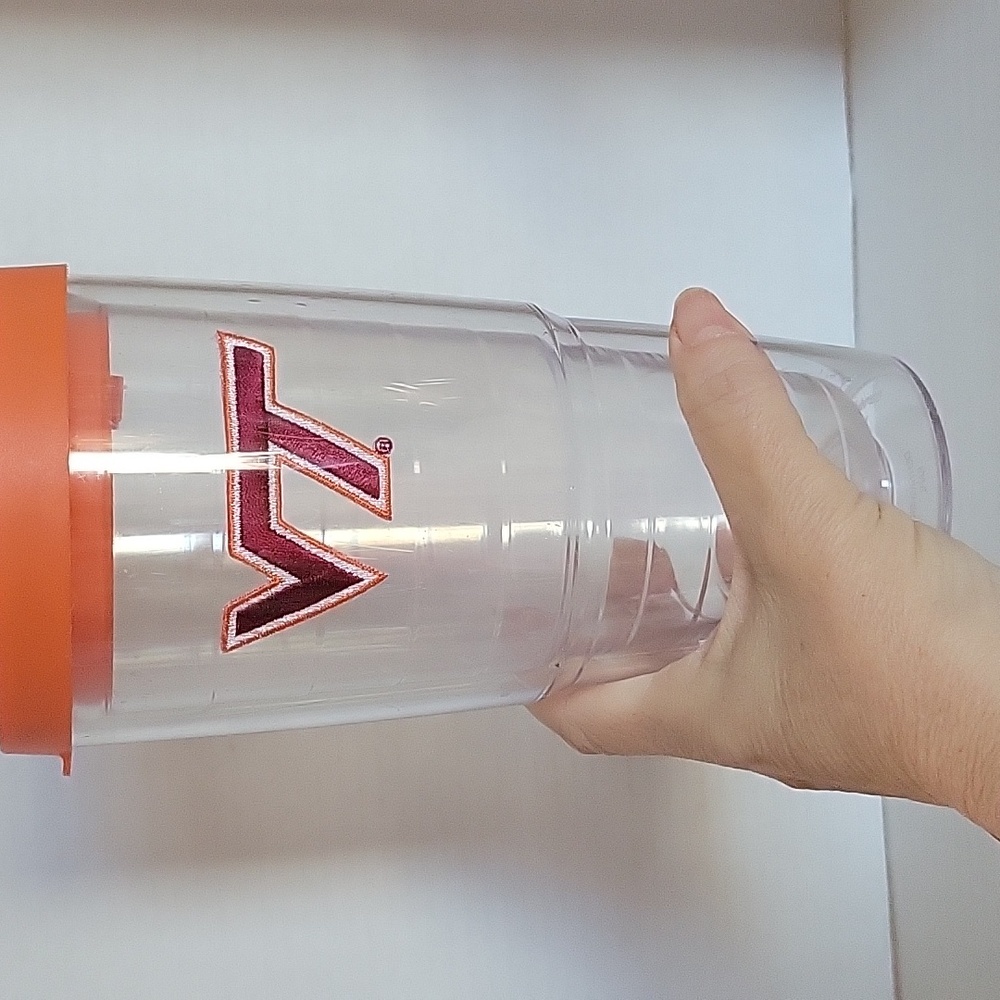 Tervis VT Logo Virginis Tech Hokies Travel Tumbler Orange Lid 24 oz